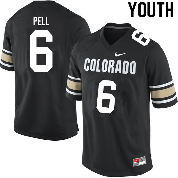 Youth #6 Alec Pell Colorado Buffaloes College Football Jerseys Sale-Home Black - Click Image to Close